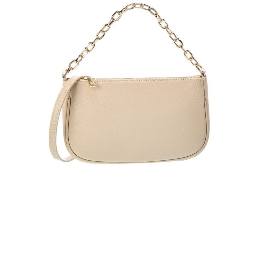 Italian Leather Beatrice Leather Top Handle Bag, Beige